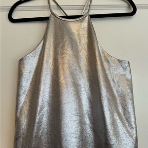 Halston Heritage silver glimmer  dress size small near new